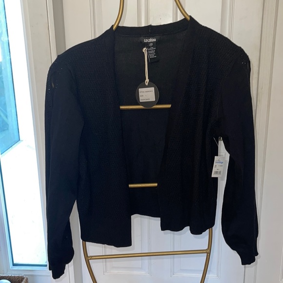 Cocobleu sweater with sheer insert and rhinestones - Picture 1 of 10